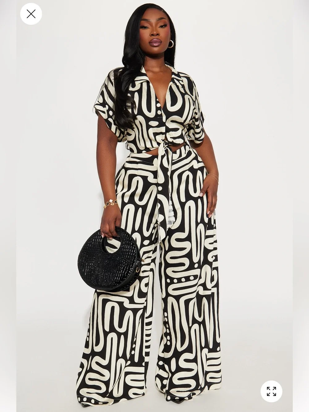 Black & White Graphic Print pant suit - Women - Picture 5 of 7